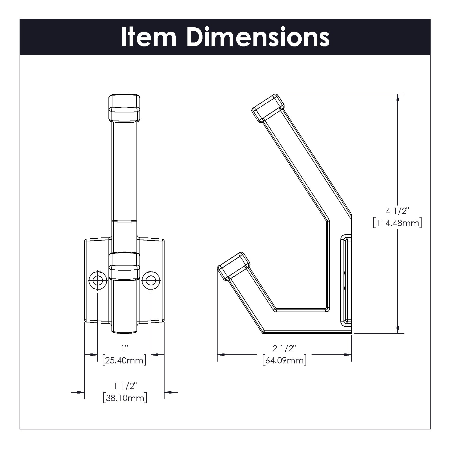 polished nickel hook