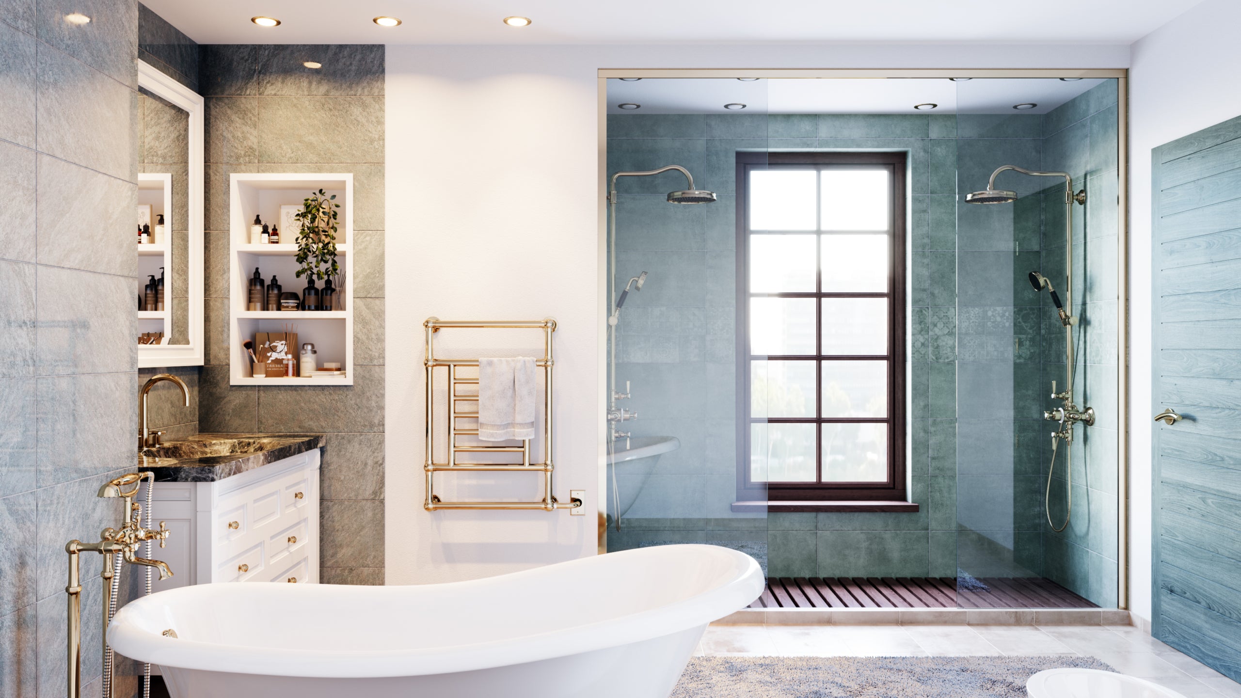 Brushed nickel towel Warmer