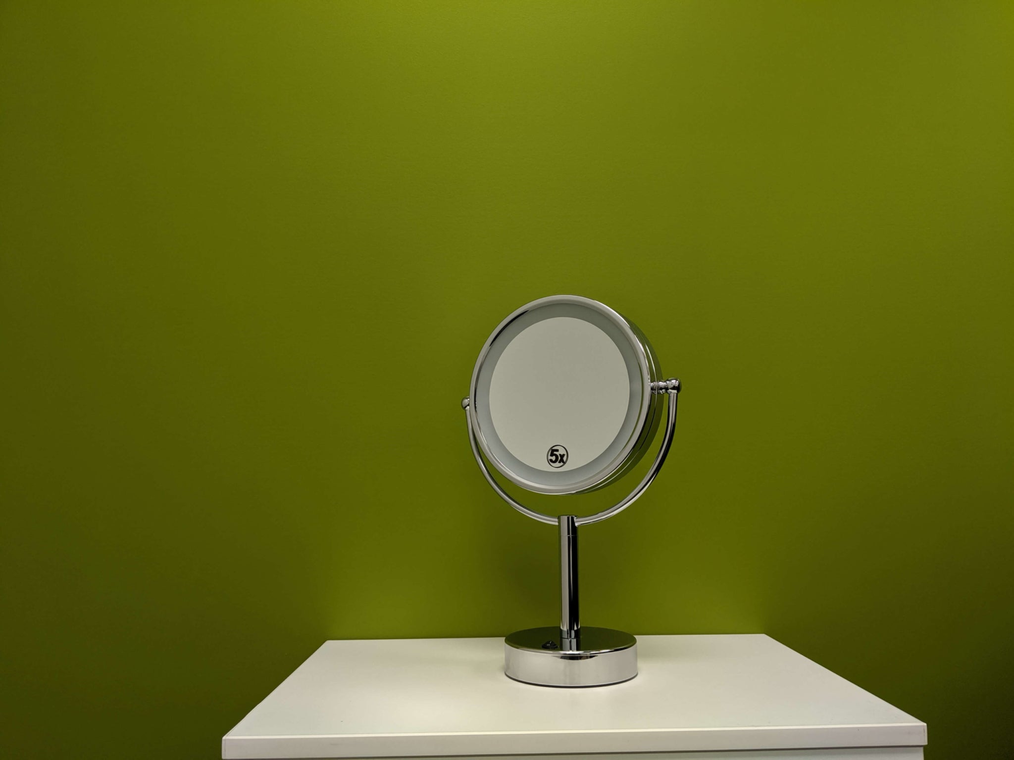 Chrome freestanding mirror