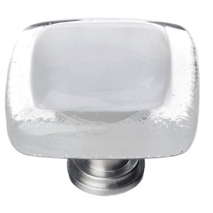 reflective blue-grey square knob