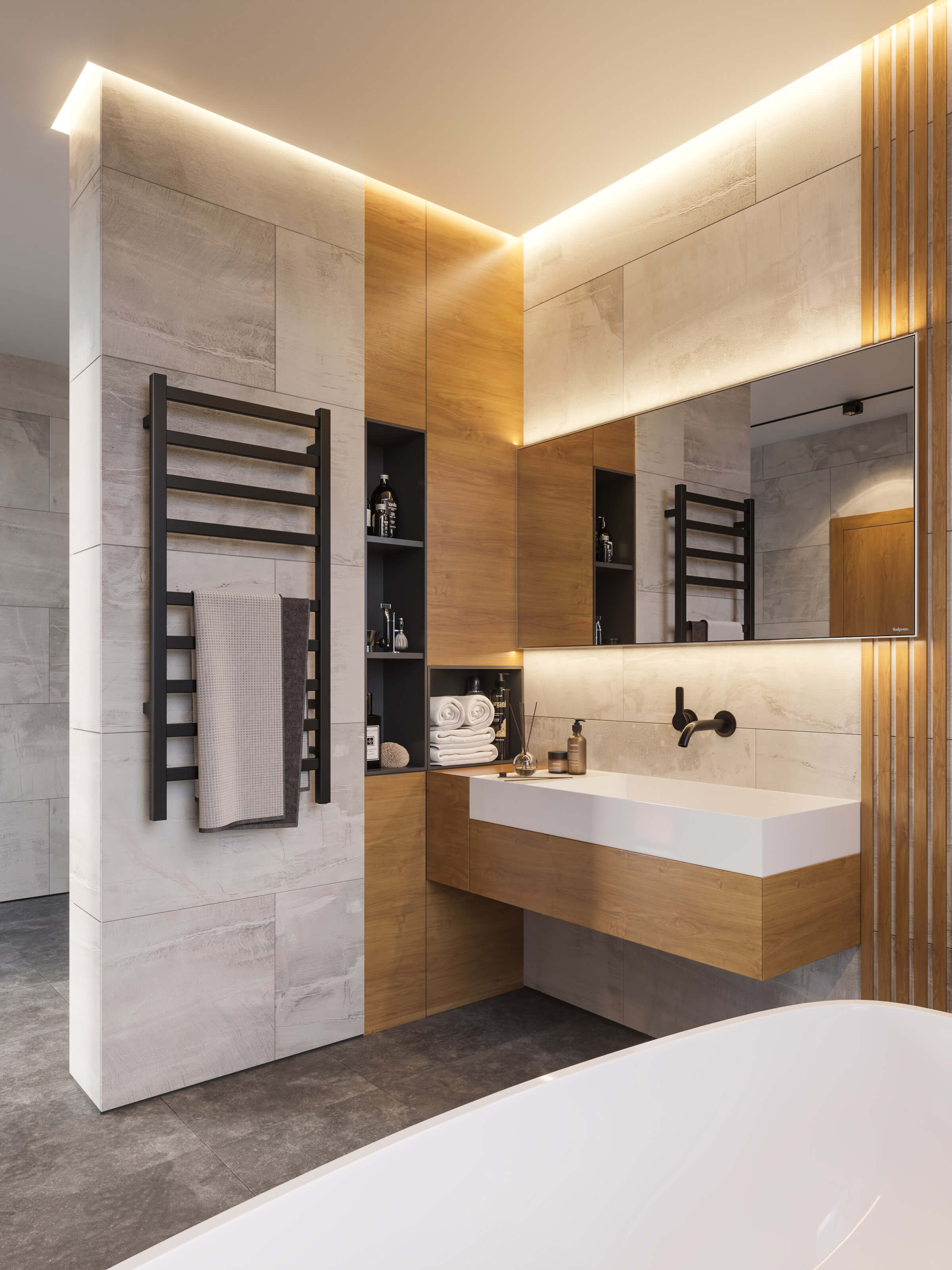 Matte black towel Warmer