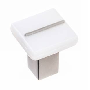 satin nickel square knob