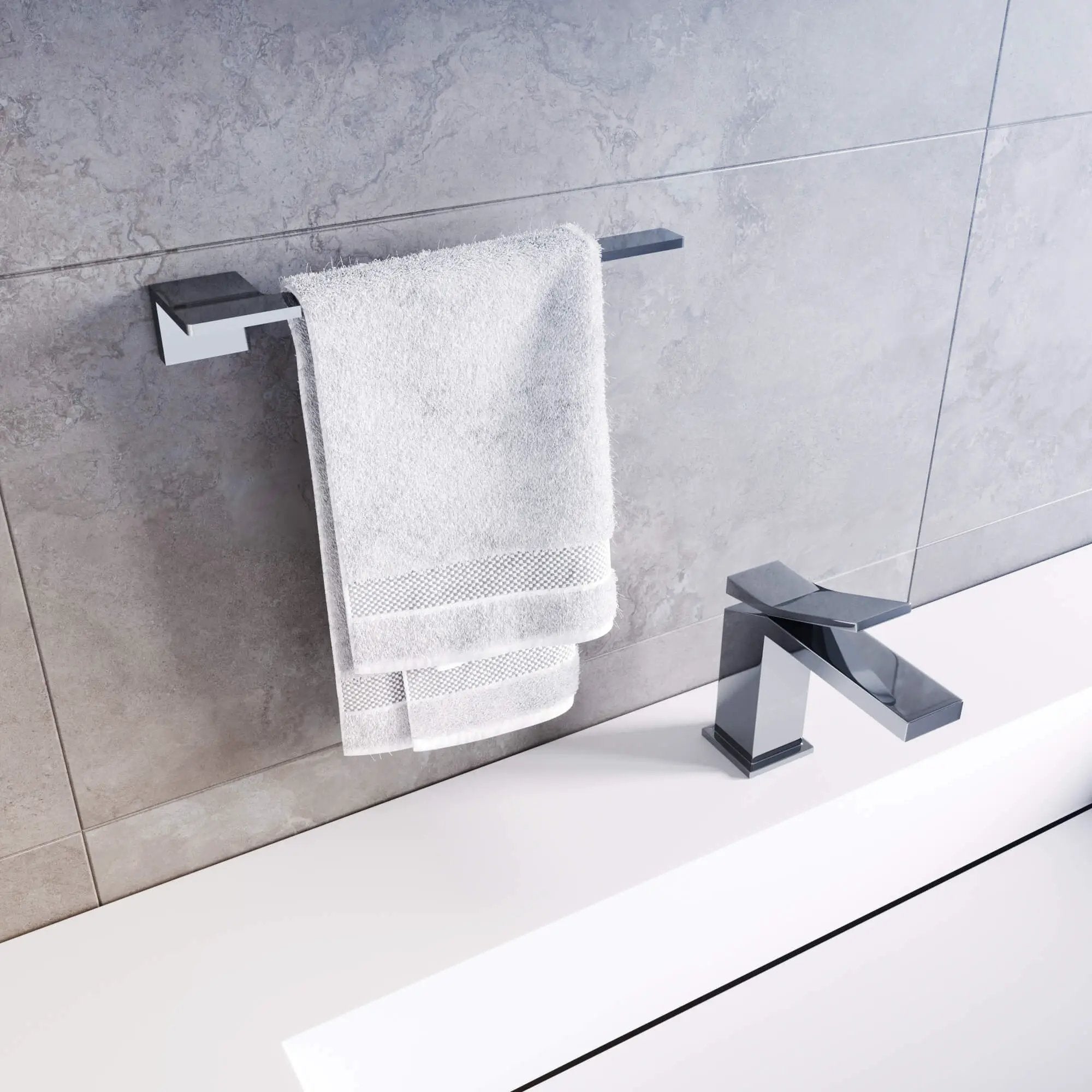 Chrome towel bar