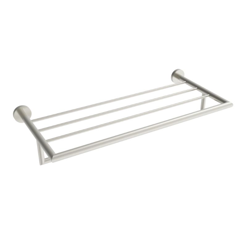 Brushed nickel towel Shelf