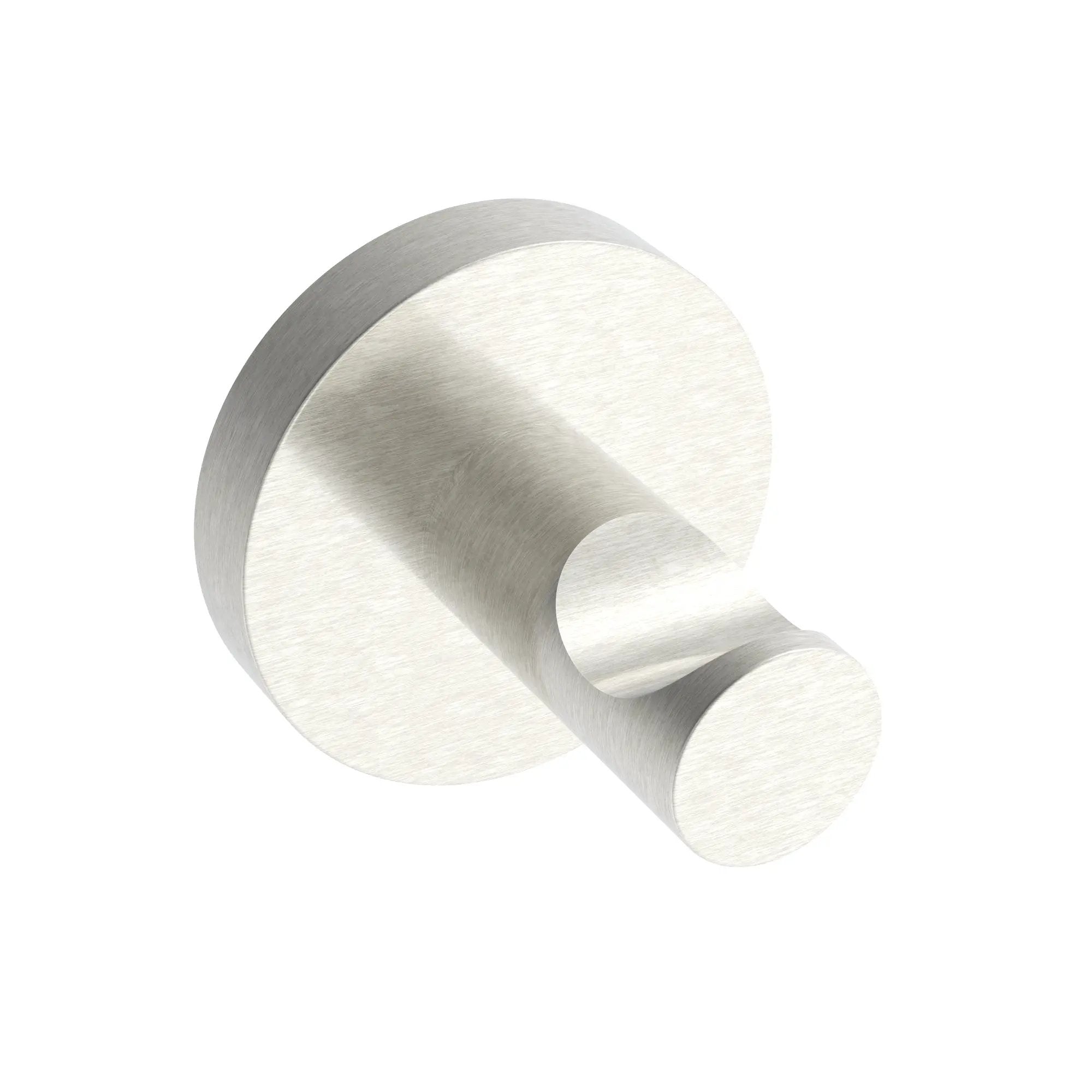 Brushed nickel towel hook