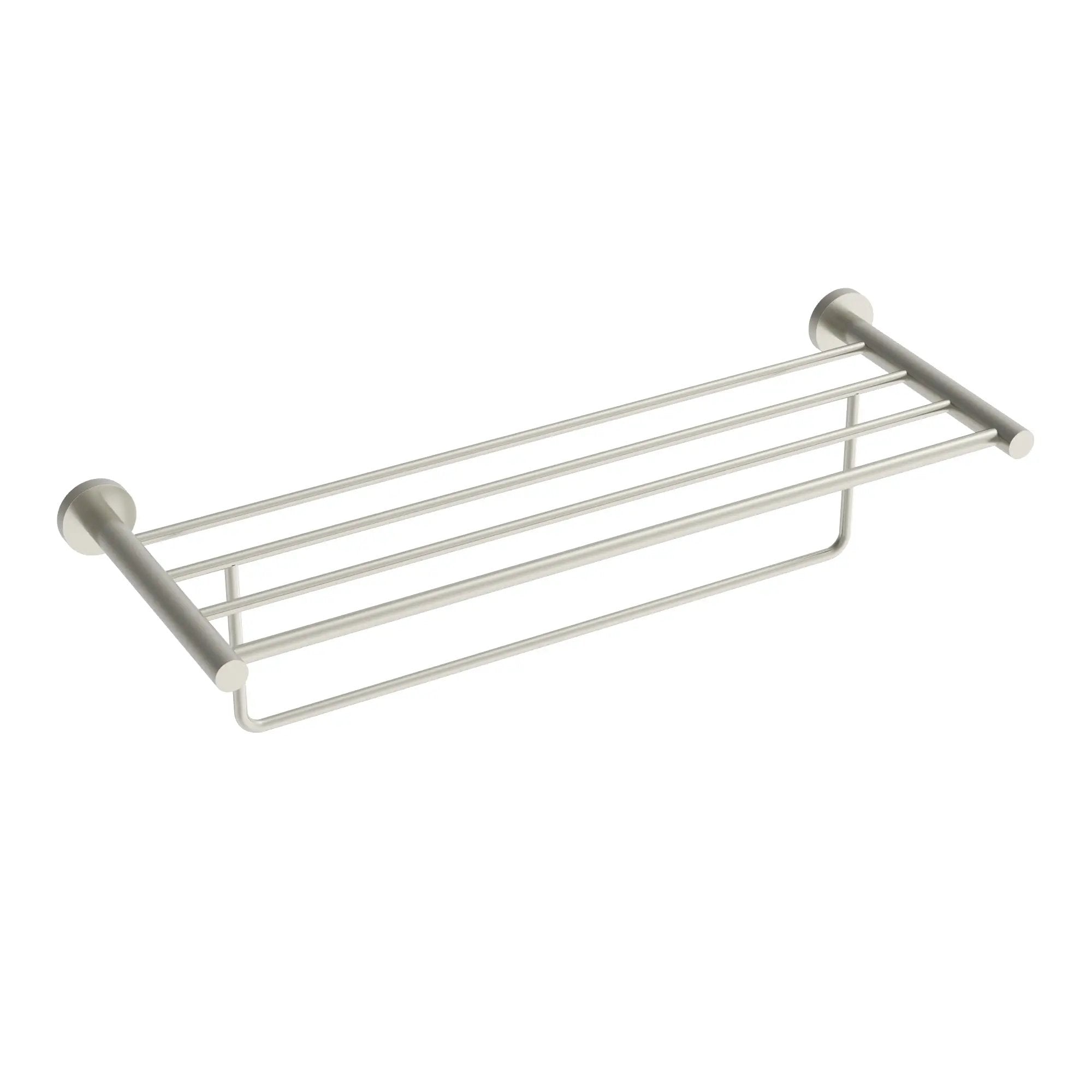 Brushed nickel towel Shelf