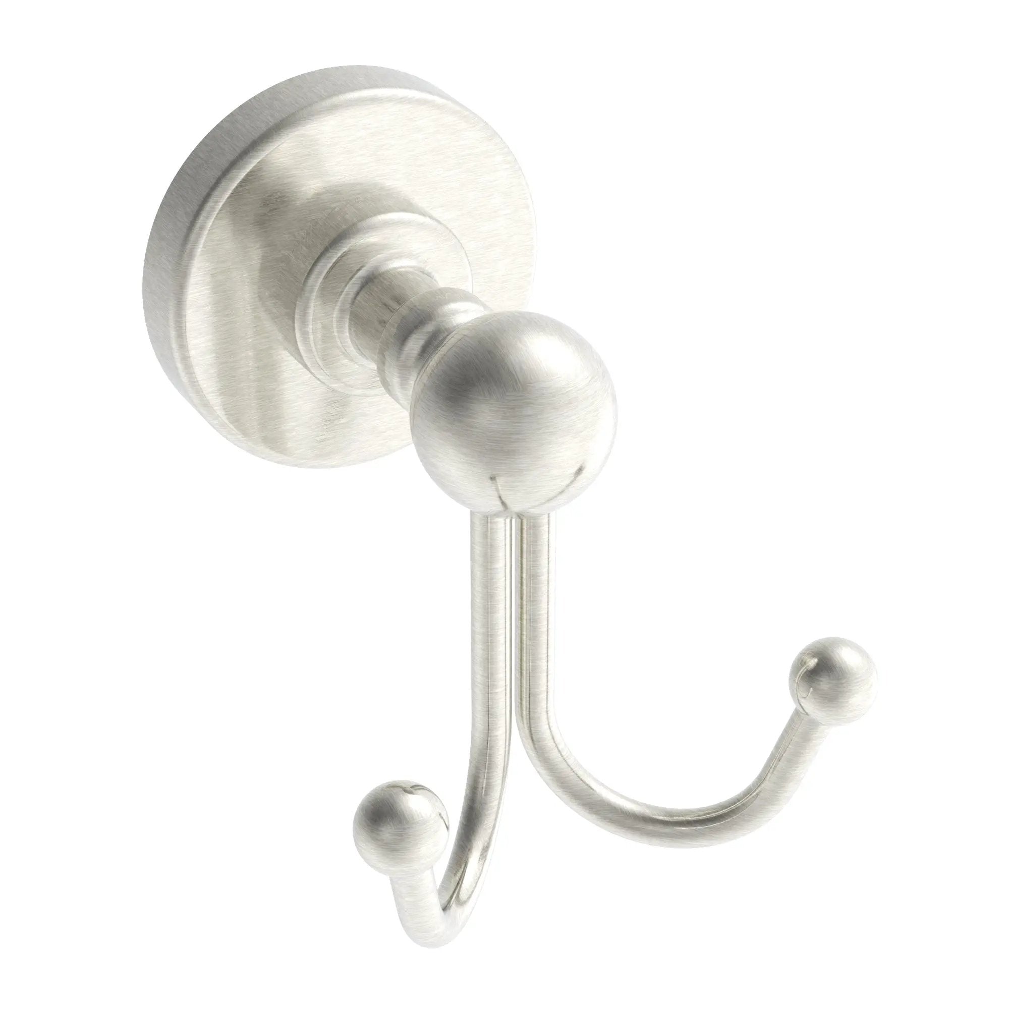 Brushed nickel towel hook