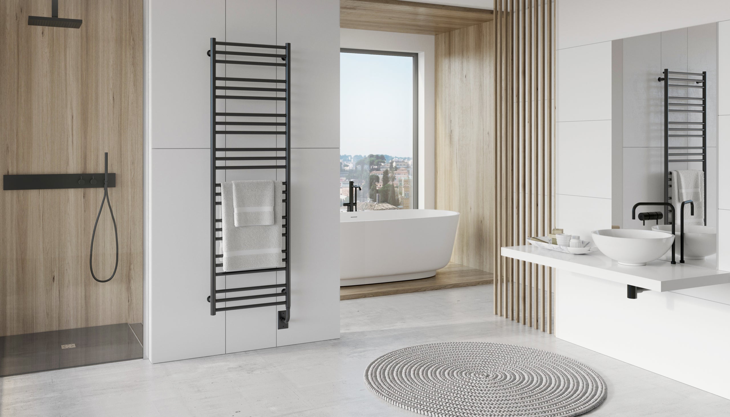 Matte white towel warmer