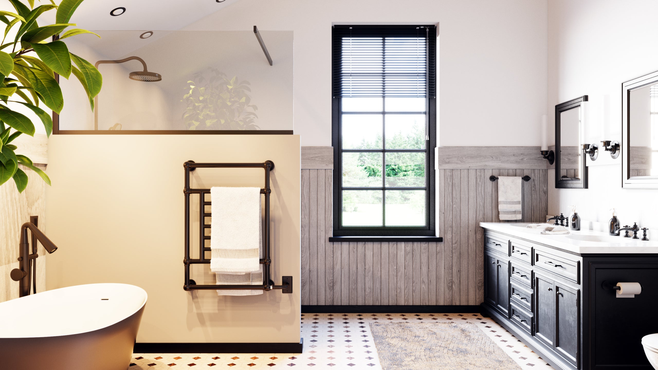 Matte black towel Warmer