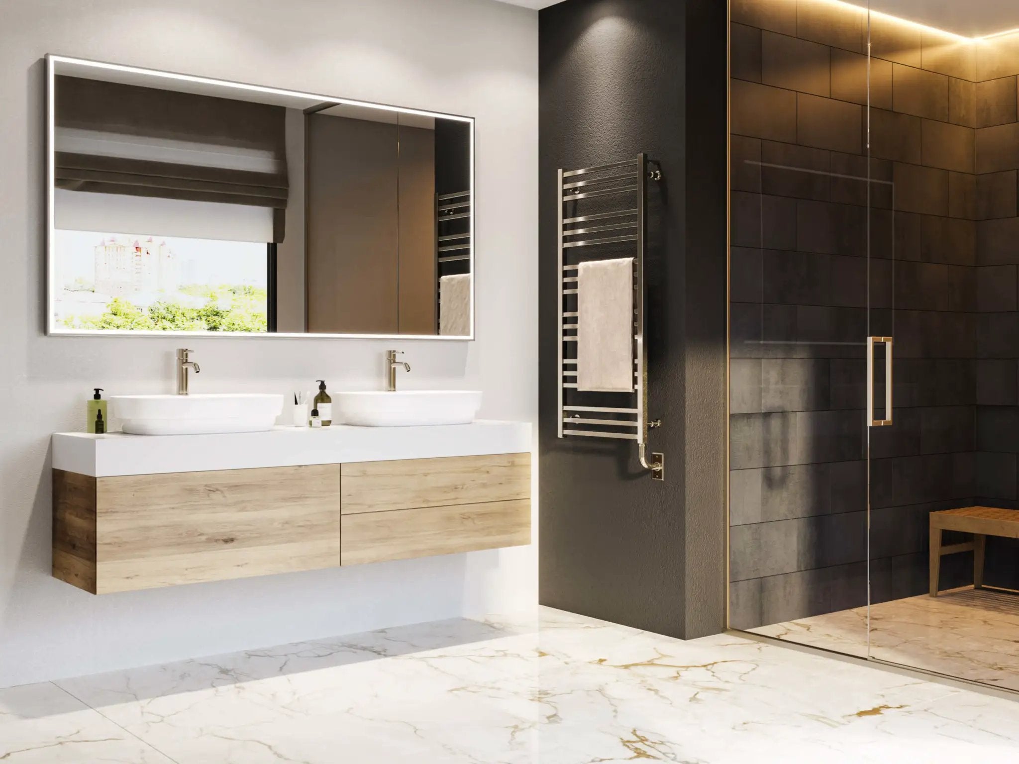 Chrome towel warmer