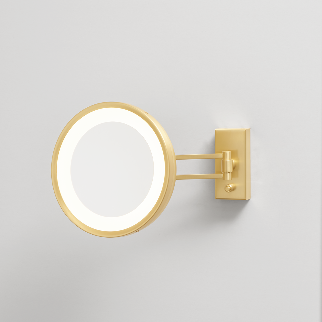 gold matte led cosmetic mirror