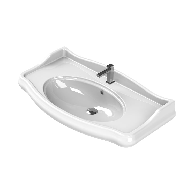 white bathroom sink