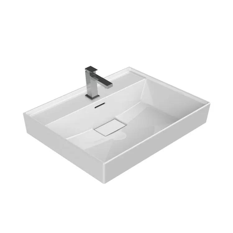 Nameeks CeraStyle 037100-U-ONE HOLE Sharp Rectangular White Ceramic ...