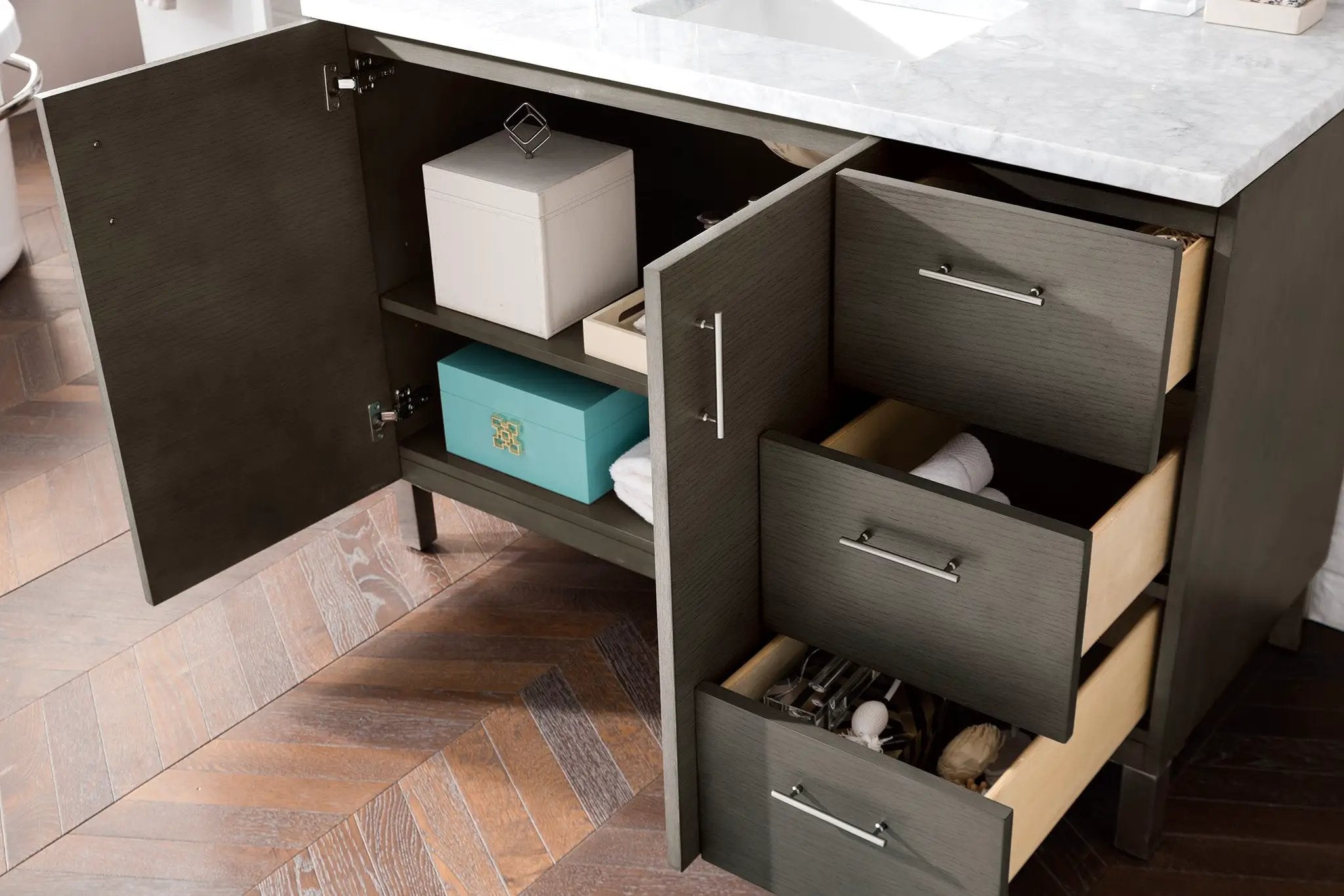 silver oak vanity