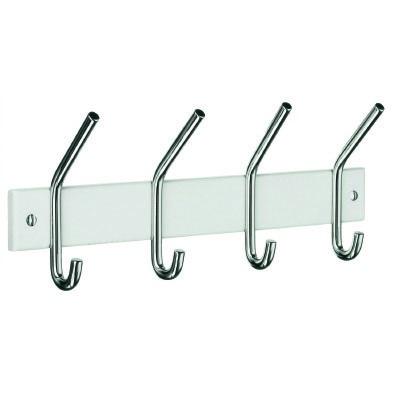 chrome stainless steel/white coat and hat rack