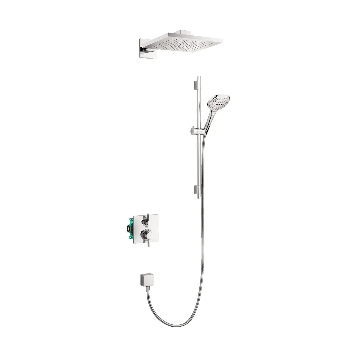 Hansgrohe Raindance E Thermostatic Showerhead/Wallbar Set with Rough, 2.0 GPM by Hansgrohe
