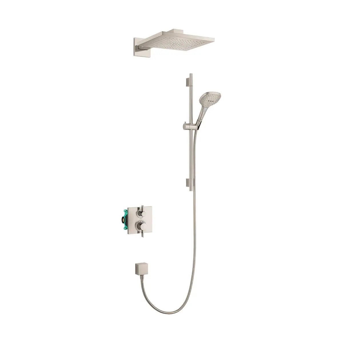 Hansgrohe Raindance E Thermostatic Showerhead/Wallbar Set with Rough, 2.0 GPM by Hansgrohe