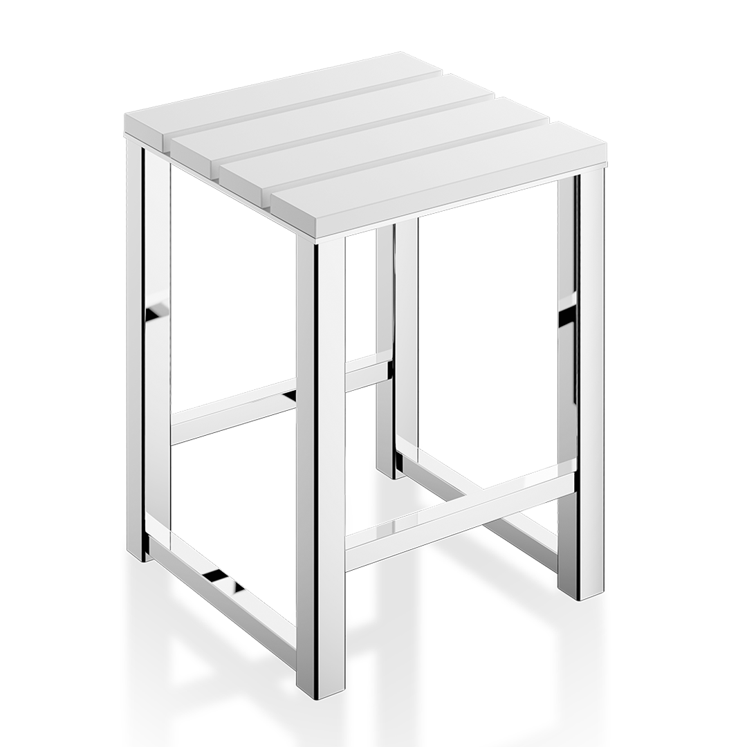 chrome/white stool