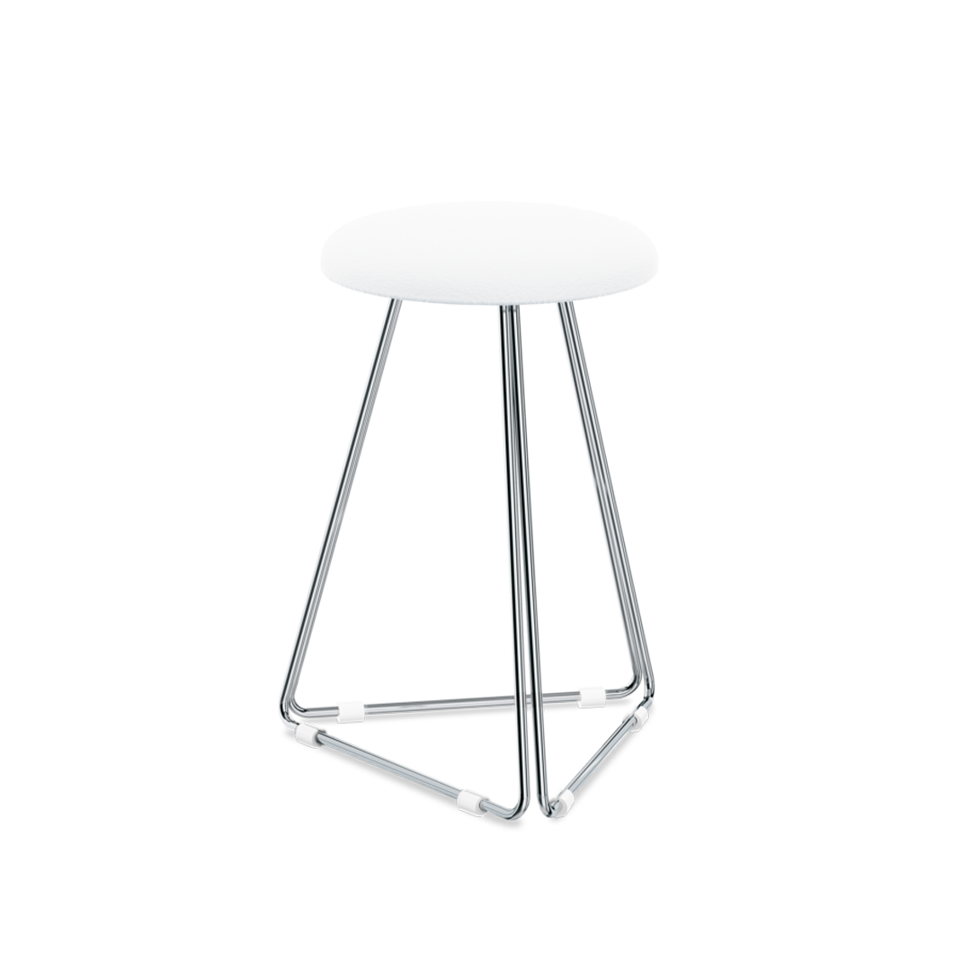 chrome/white stool