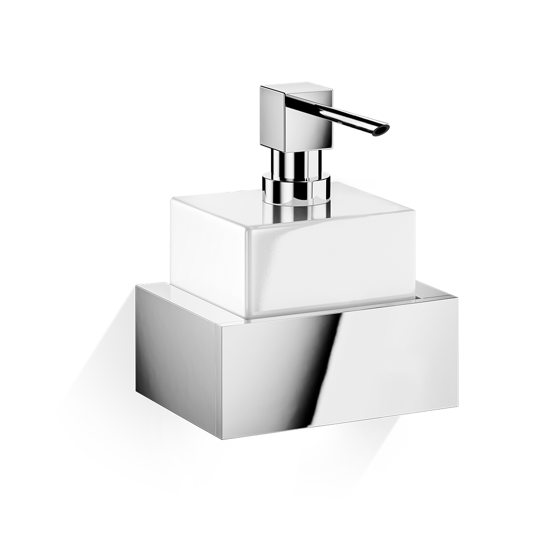 chrome/white soap dispenser