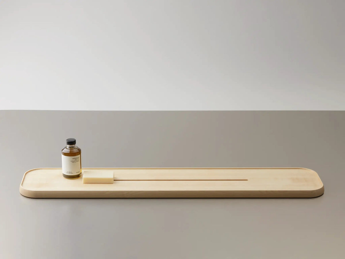 maple natural bathtub shelf