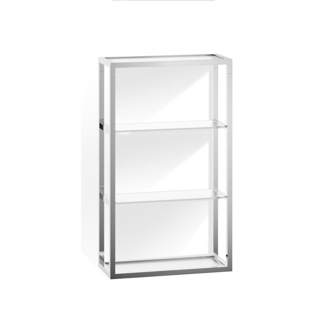 chrome/glass satin glass rack