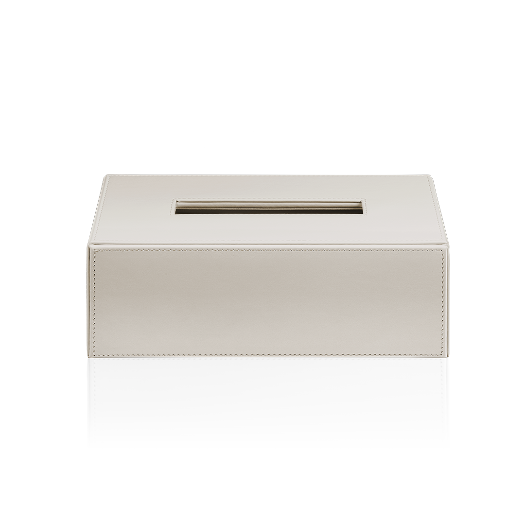 artificial leather beige rectangular tissue box