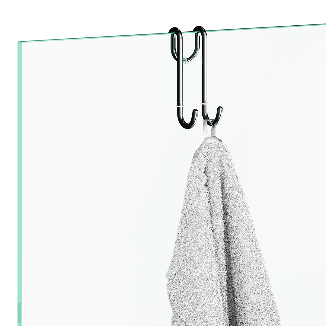 chrome basic hook for shower enclosure