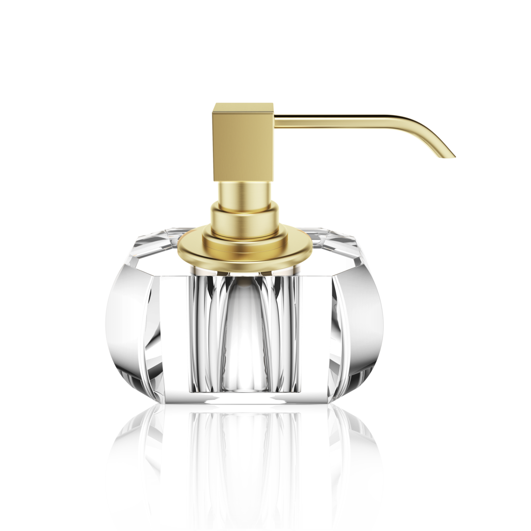 crystal clear/gold matte soap dispenser