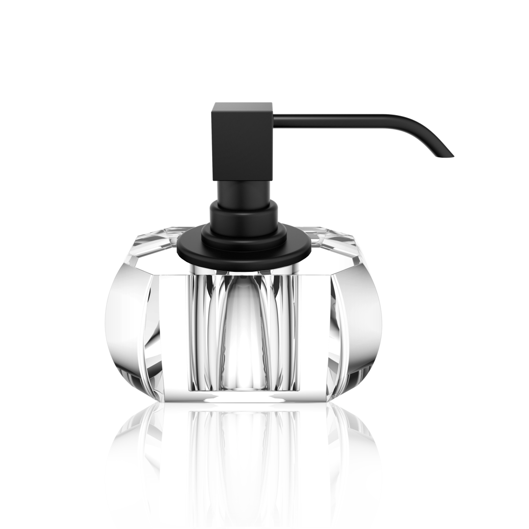 crystal clear/black soap dispenser