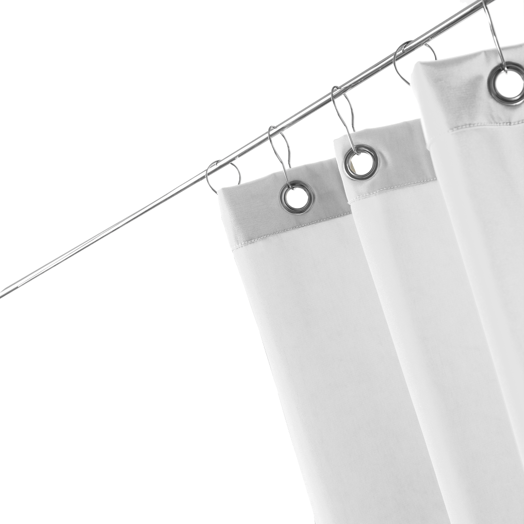 nylon/white shower curtain