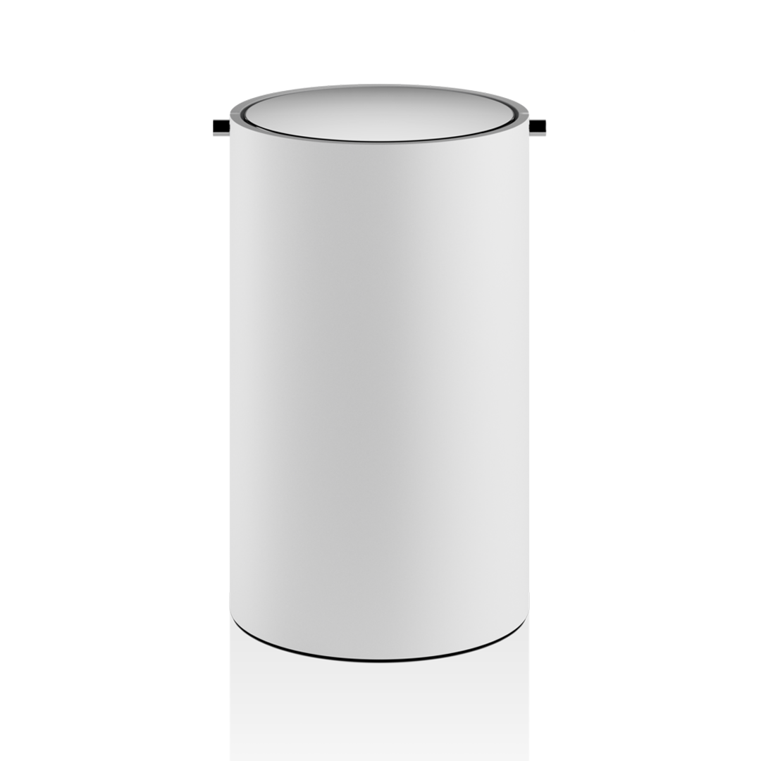 white/steel polished paper bin with revolving cover