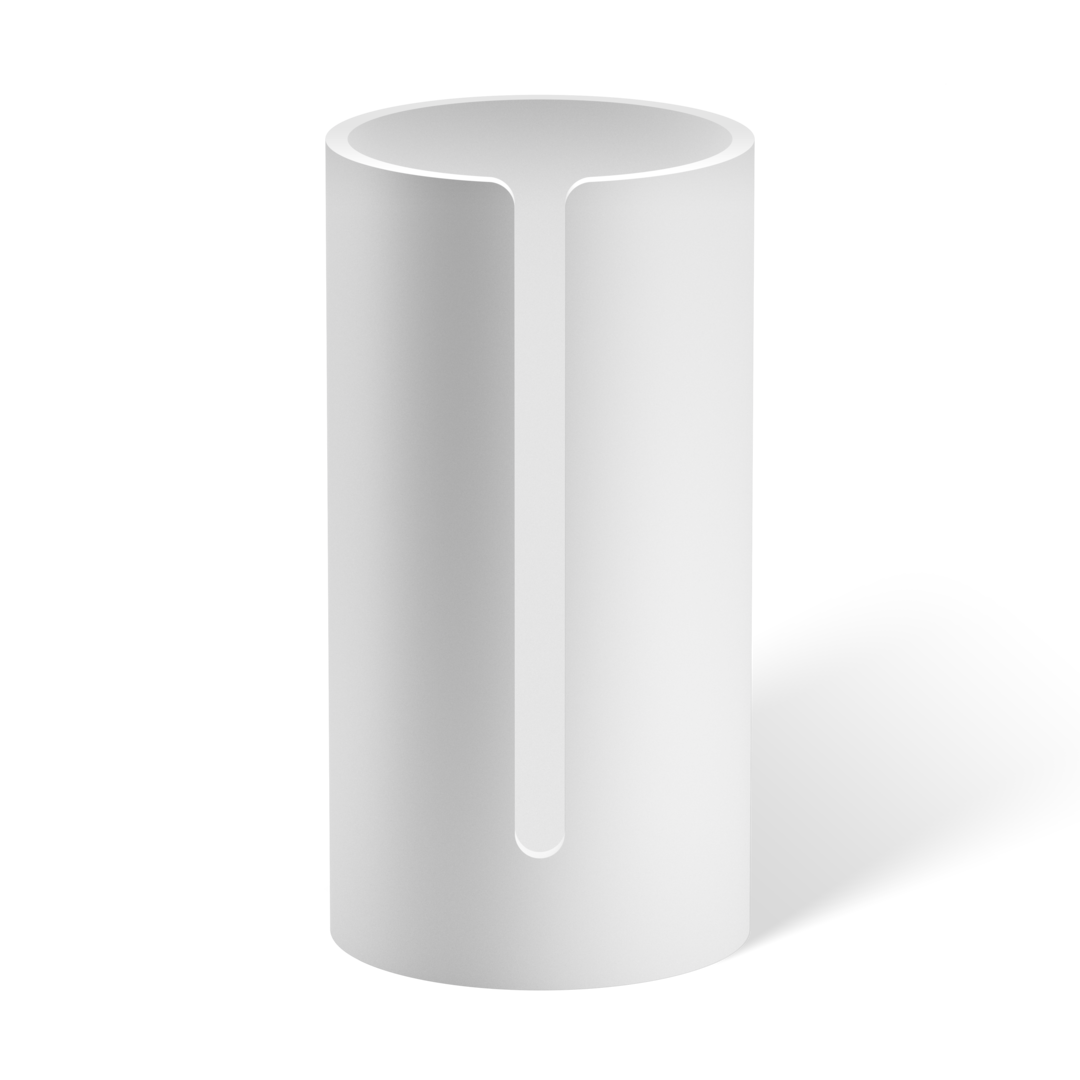 white matte reserve paper roll container