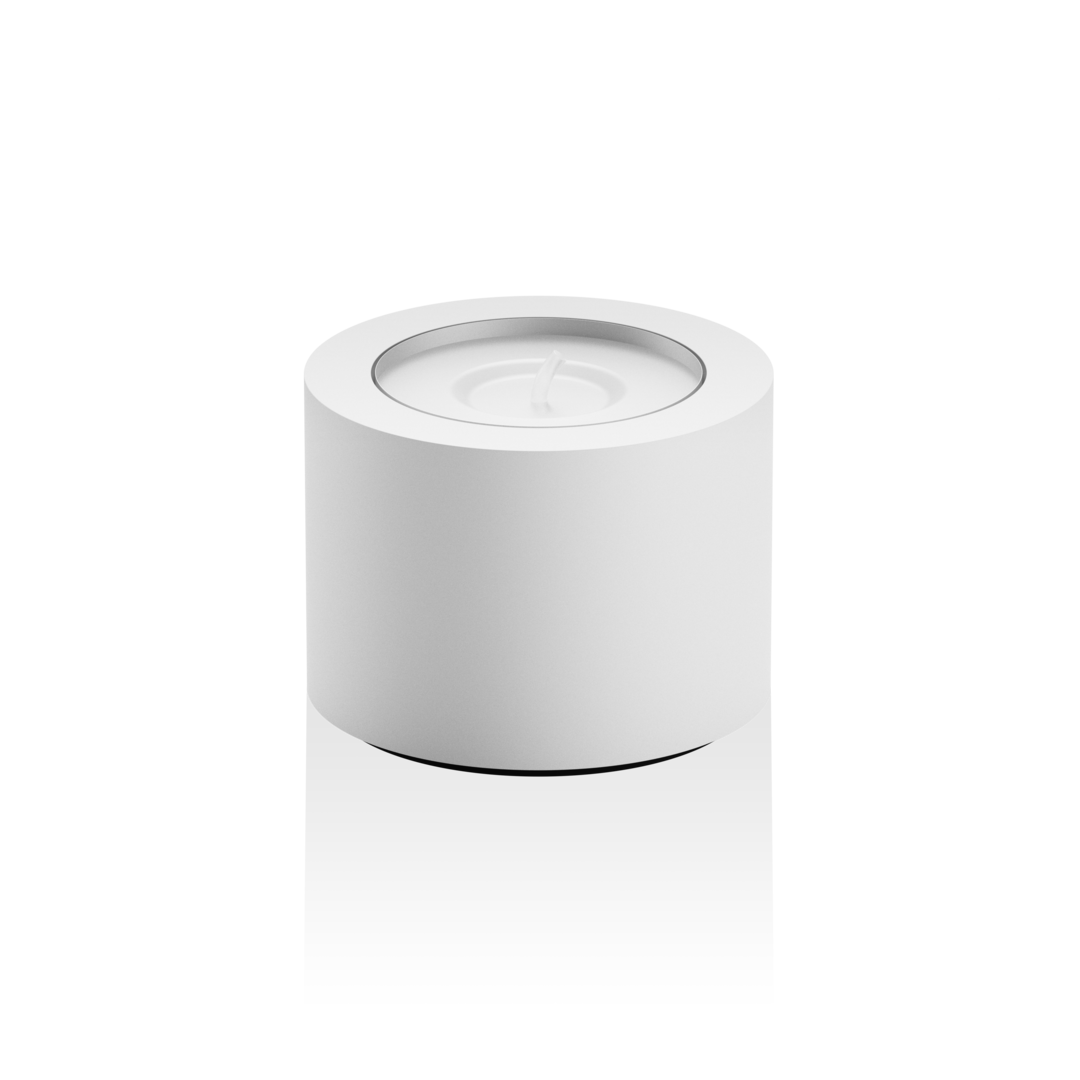 white matte tea candle holder