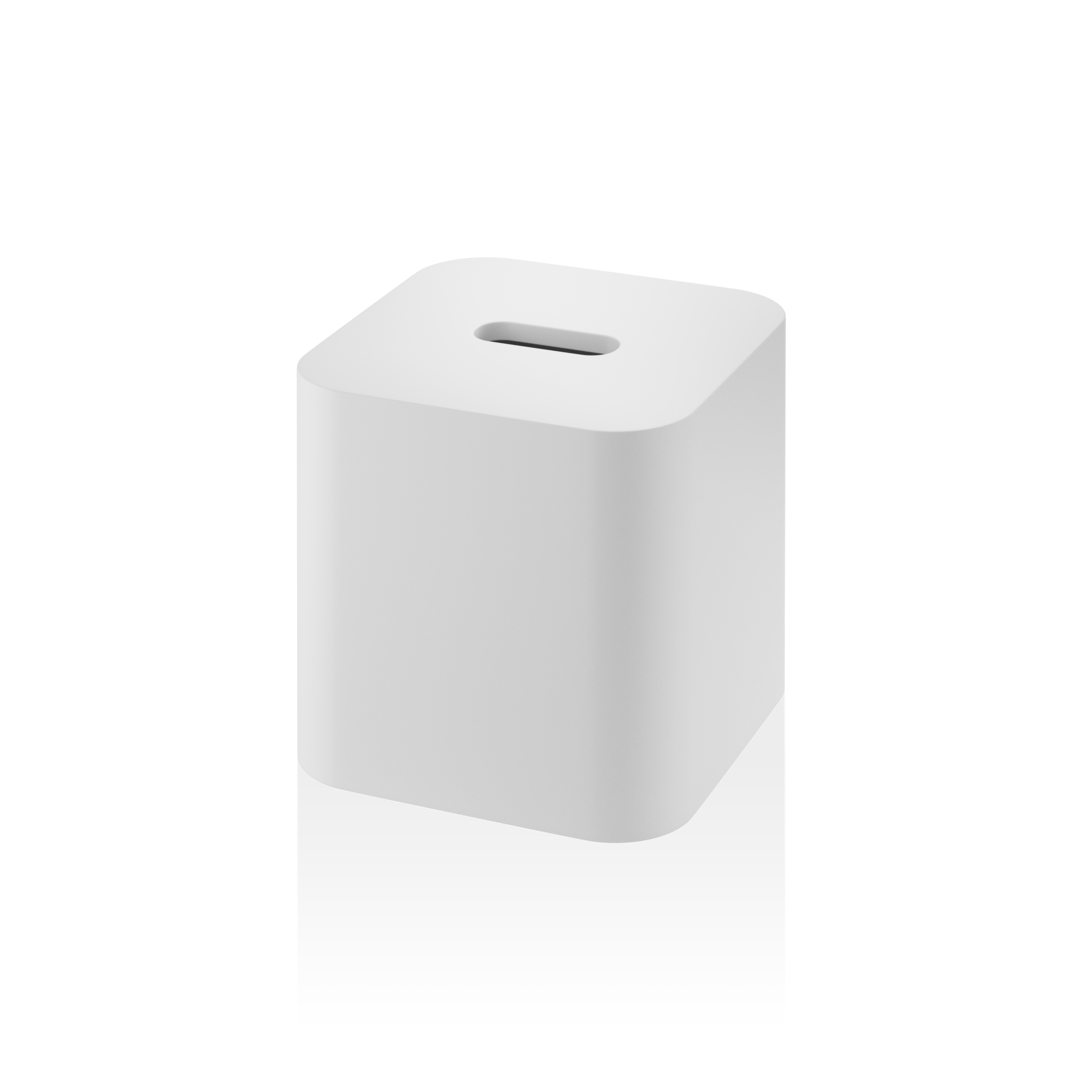 white matte tissue box square
