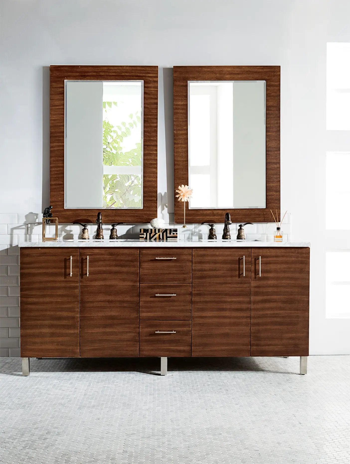 american walnut vanity