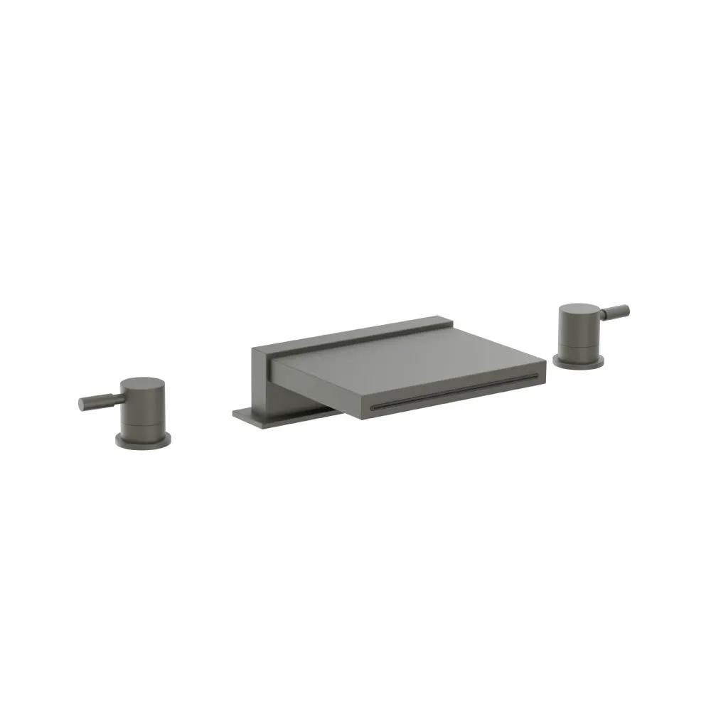 Flusso Serie 100 3 Hole Deck Mount Cascade / Sheet Flow Roman Tub Faucet by Flusso