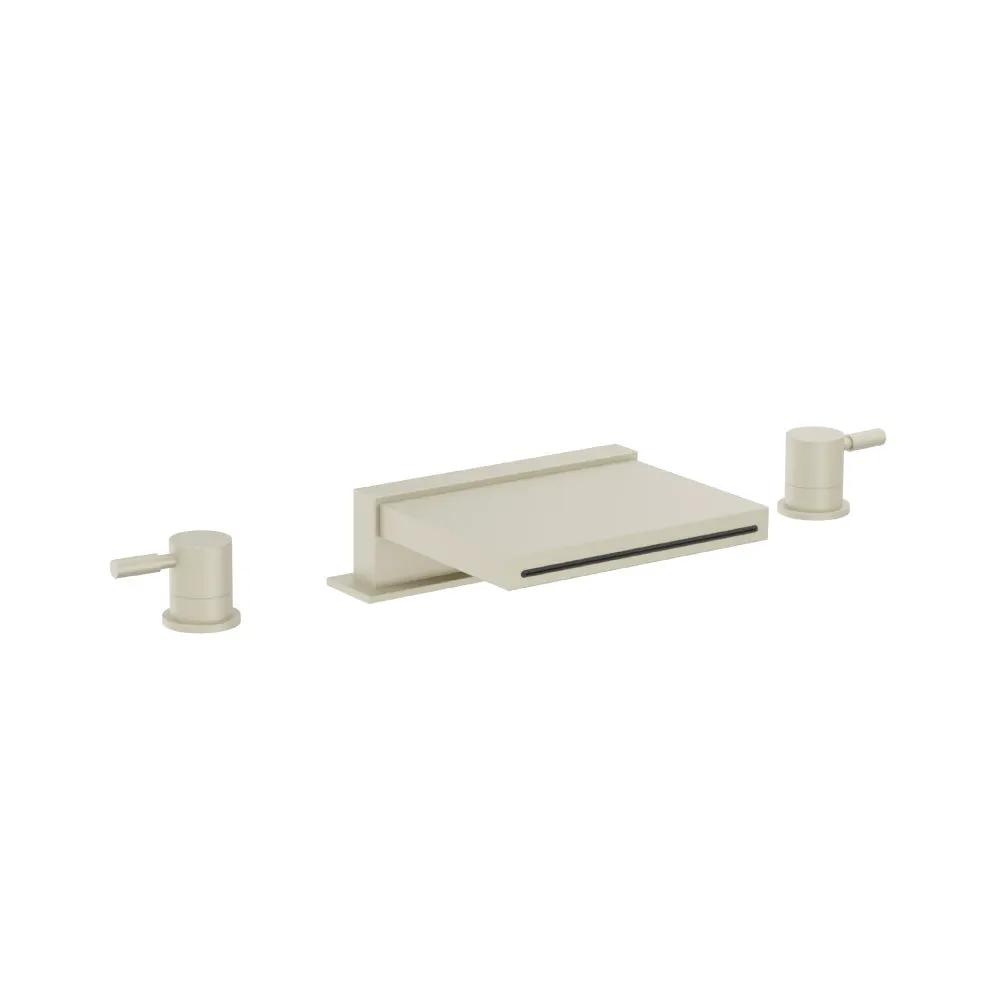 Flusso Serie 100 3 Hole Deck Mount Cascade / Sheet Flow Roman Tub Faucet by Flusso