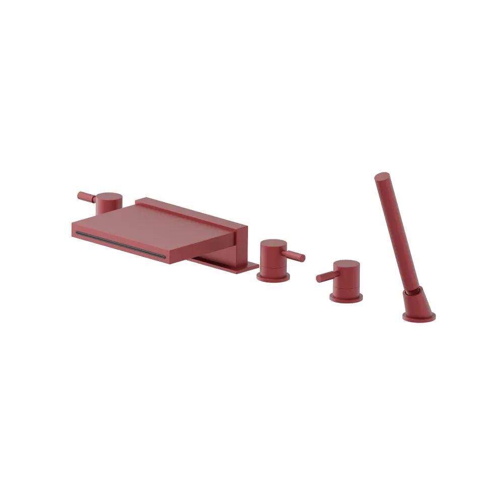Flusso Serie 100 Five Hole Deck Mounted Cascade Flow Roman Tub Faucet with Hand Shower by Flusso