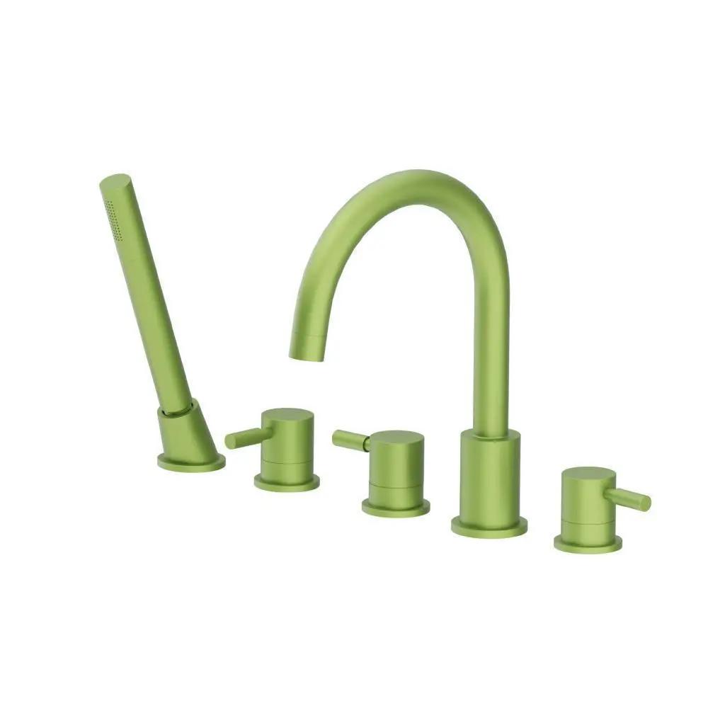 Flusso Serie 100 Five Hole Deck Mounted Roman Tub Faucet with Hand Shower by Flusso