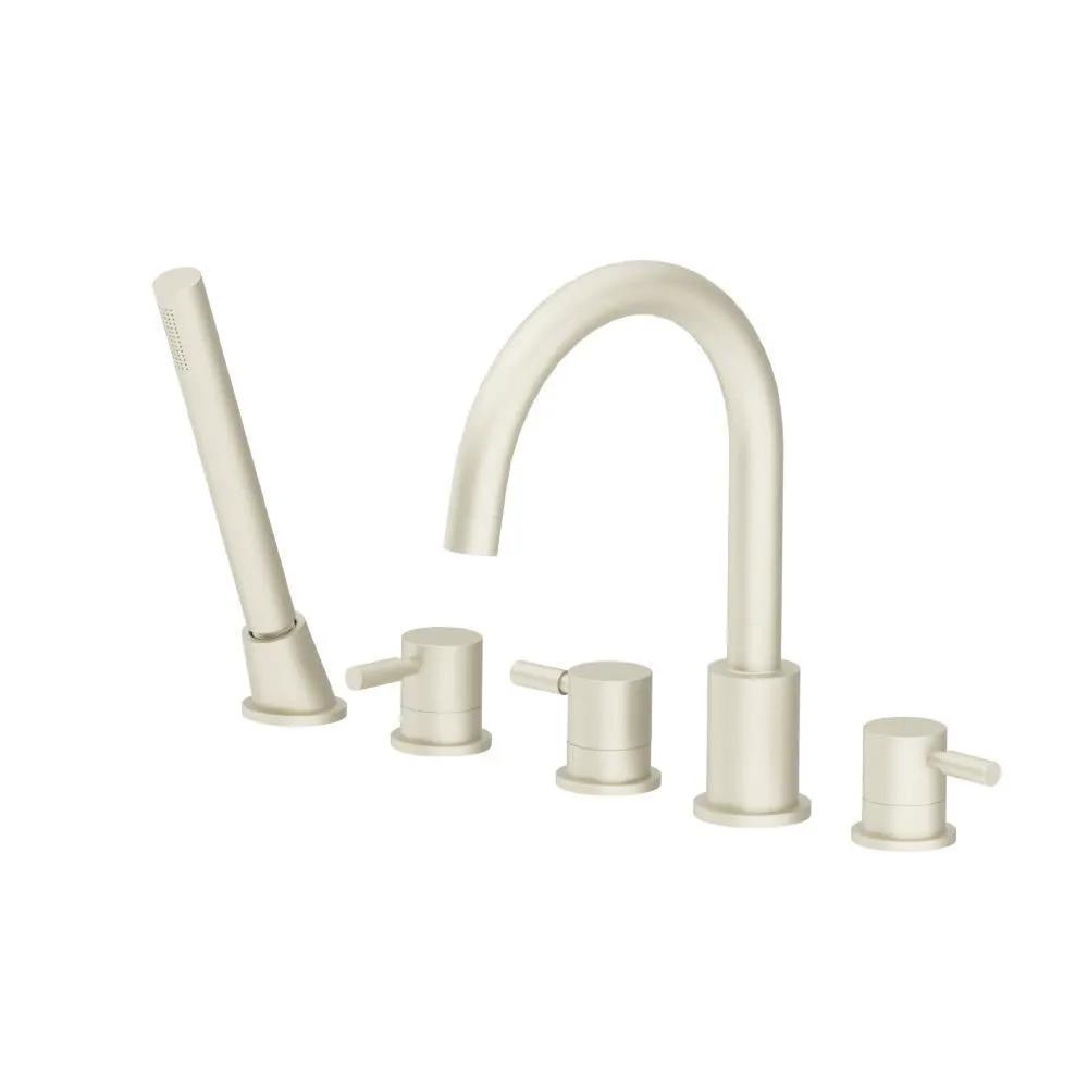 Flusso Serie 100 Five Hole Deck Mounted Roman Tub Faucet with Hand Shower by Flusso