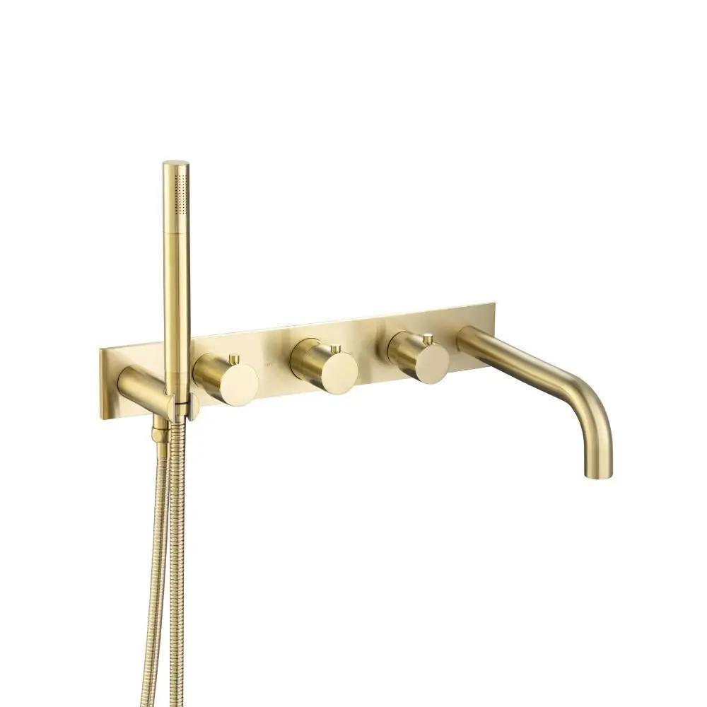Flusso Serie 100 Trim for Wall Mount Tub Filler with Hand Shower by Flusso