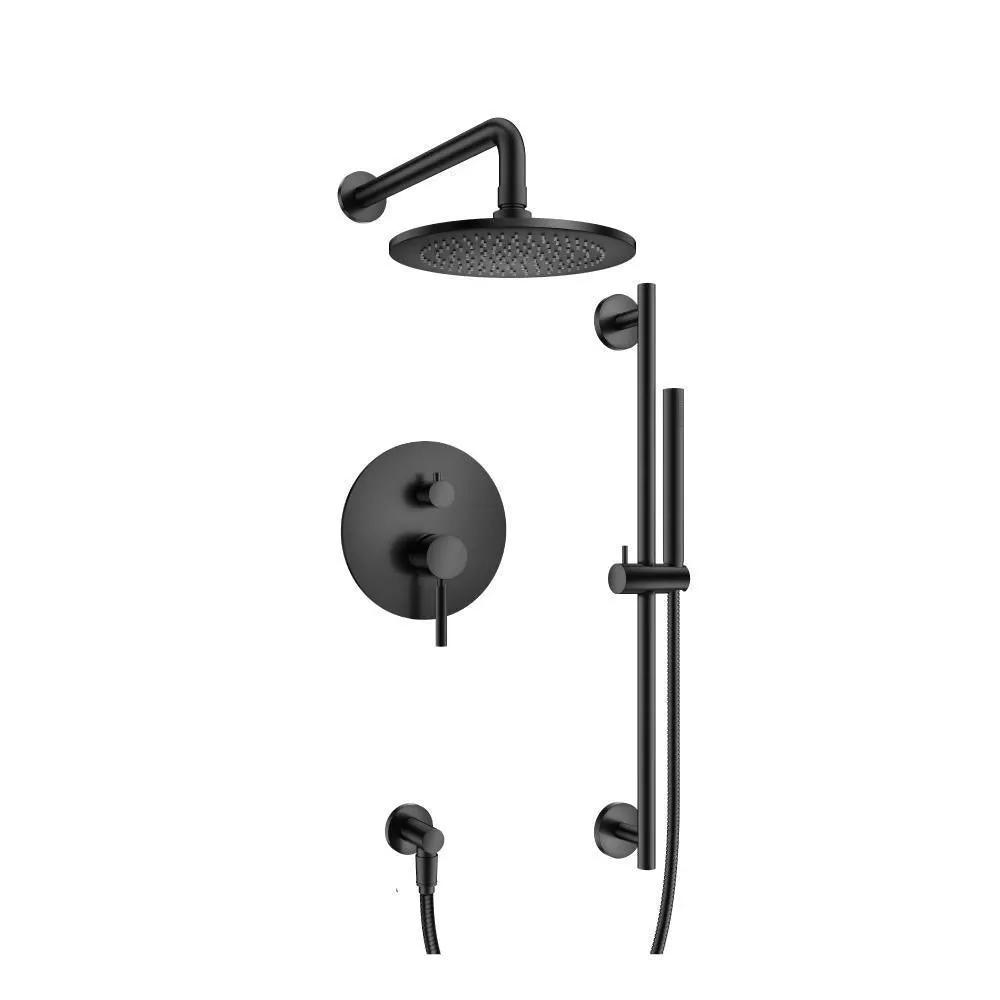 Flusso Serie 100 Two Output Shower Set with Shower Head, Hand Held and Slide Bar by Flusso