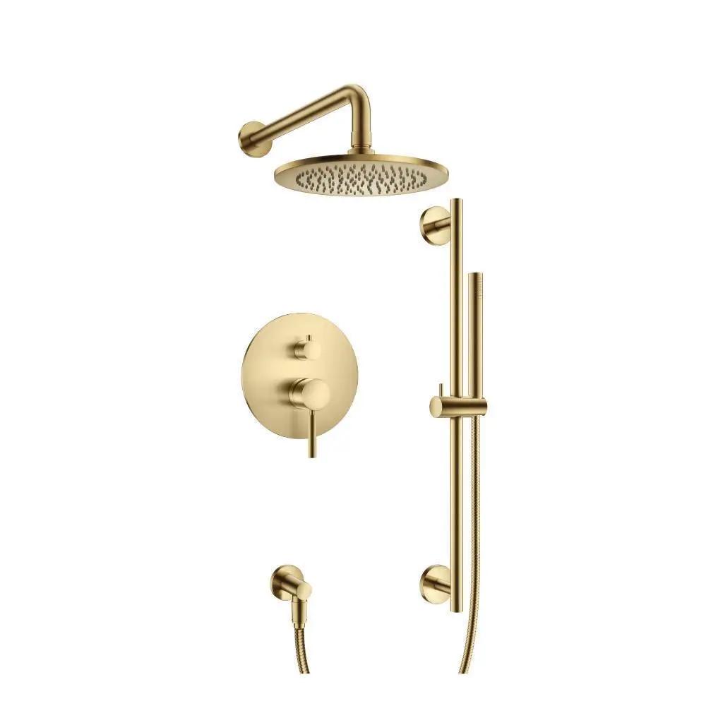 Flusso Serie 100 Two Output Shower Set with Shower Head, Hand Held and Slide Bar by Flusso