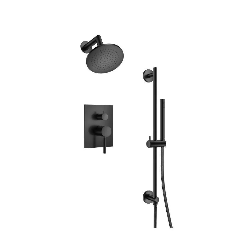 Flusso Serie 100 Two Output Shower Set with Shower Head, Hand Held and Slide Bar by Flusso
