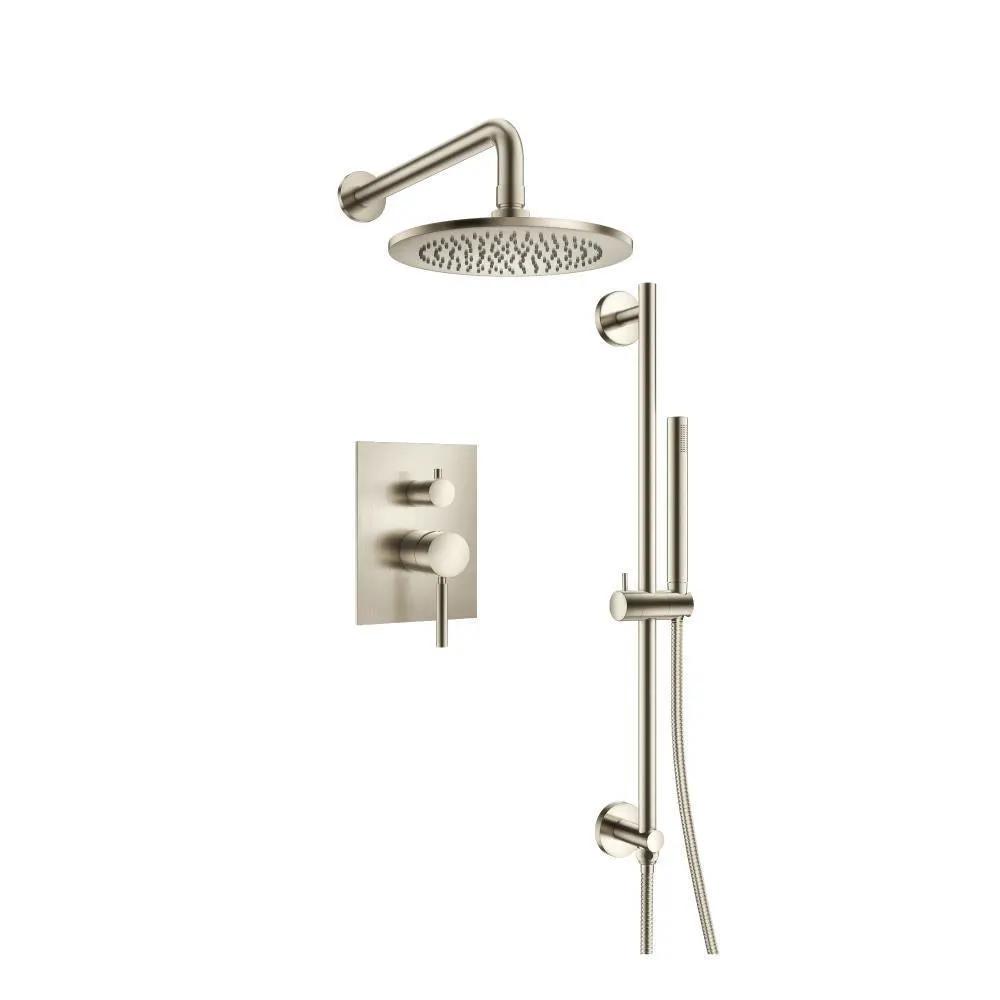 Flusso Serie 100 Two Output Shower Set with Shower Head, Hand Held and Slide Bar by Flusso