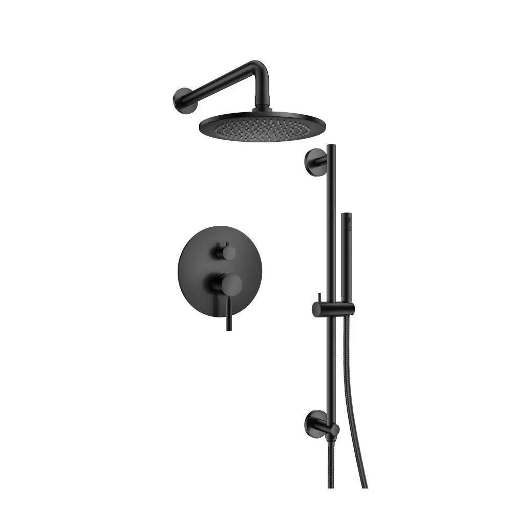 Flusso Serie 100 Two Output Shower Set with Shower Head, Hand Held and Slide Bar by Flusso