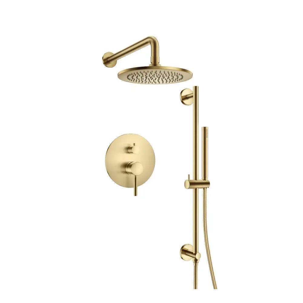 Flusso Serie 100 Two Output Shower Set with Shower Head, Hand Held and Slide Bar by Flusso