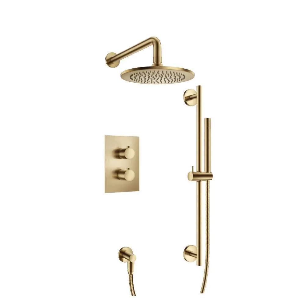 Flusso Serie 100 Two Output Shower Set with Shower Head, Hand Held and Slide Bar by Flusso