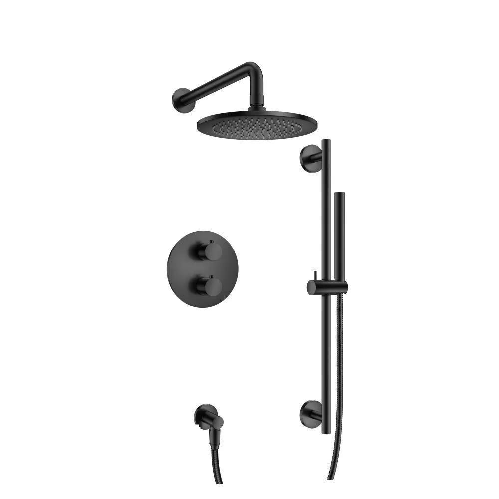 Flusso Serie 100 Two Output Shower Set with Shower Head, Hand Held and Slide Bar by Flusso